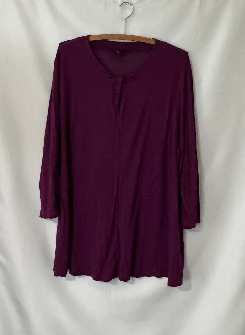 Lane Bryant Purple 3/4 Sleeve Keyhole Neck Tunic Top Size 18/20